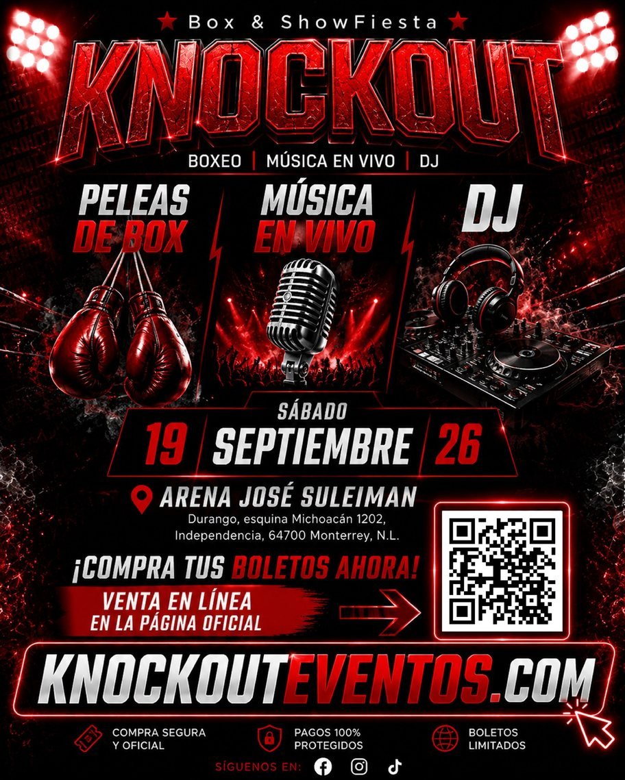KNOCKOUT: peleas de box, música en vivo y DJ