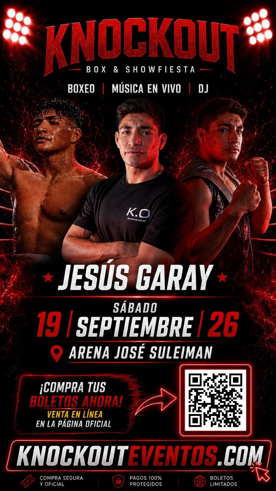 Cartel de Jesús Garay para KNOCKOUT Box & Show Fiesta